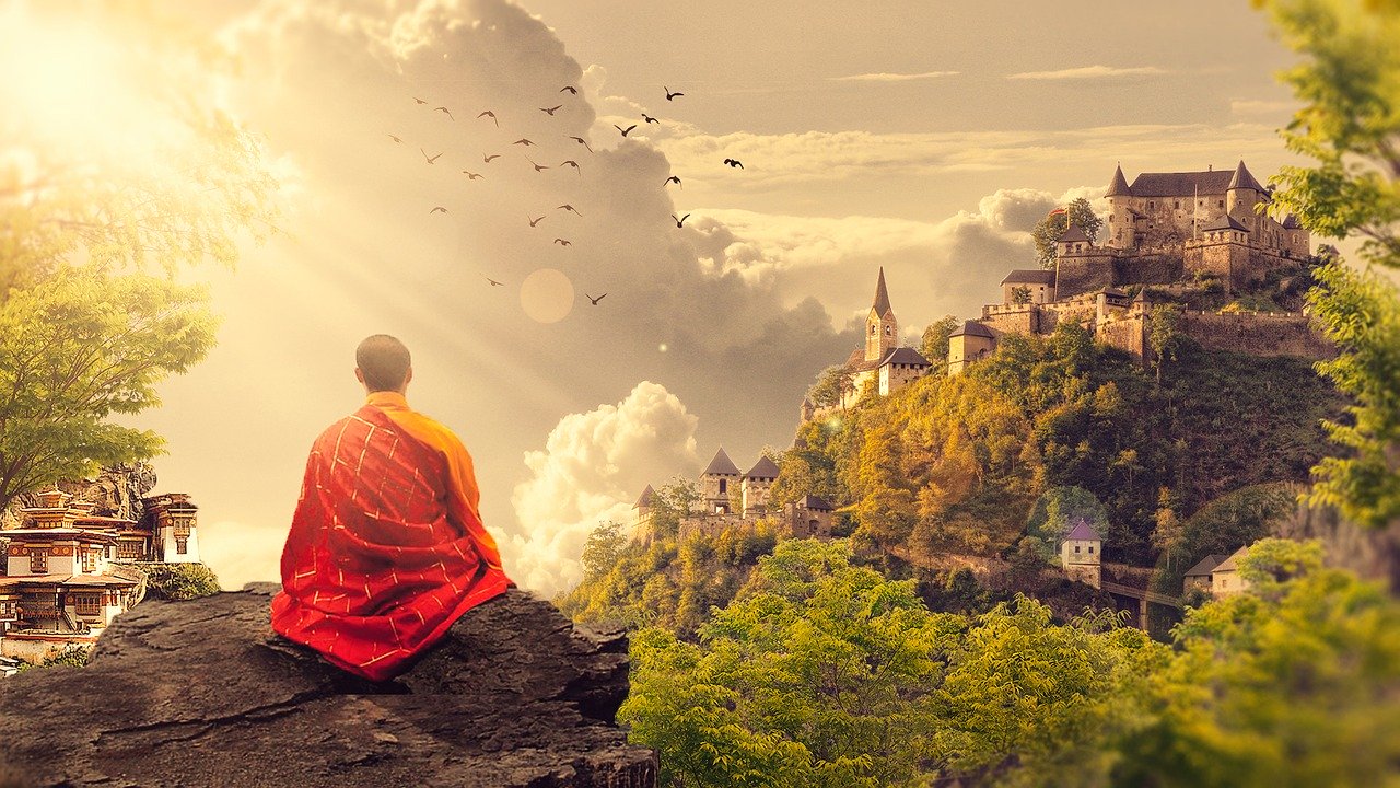 meditation, buddhism, monk